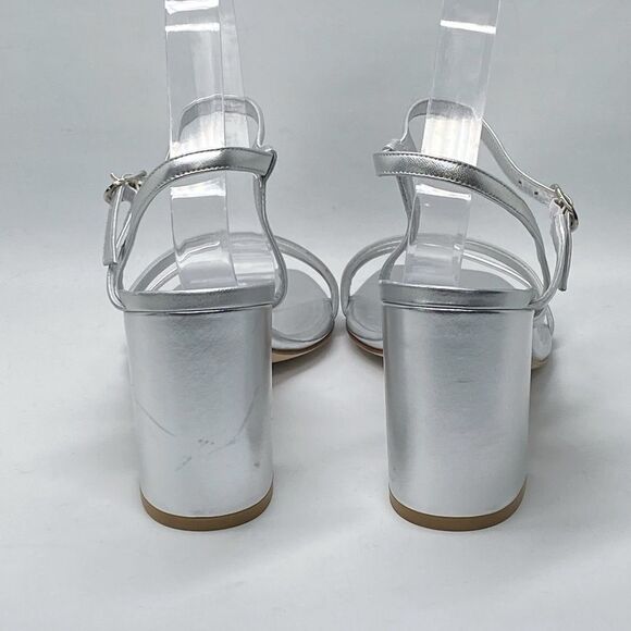 Stuart Weitzman Oasis 85MM Metallic Leather Block-Heel Sandals size 9 - Picture 6 of 11